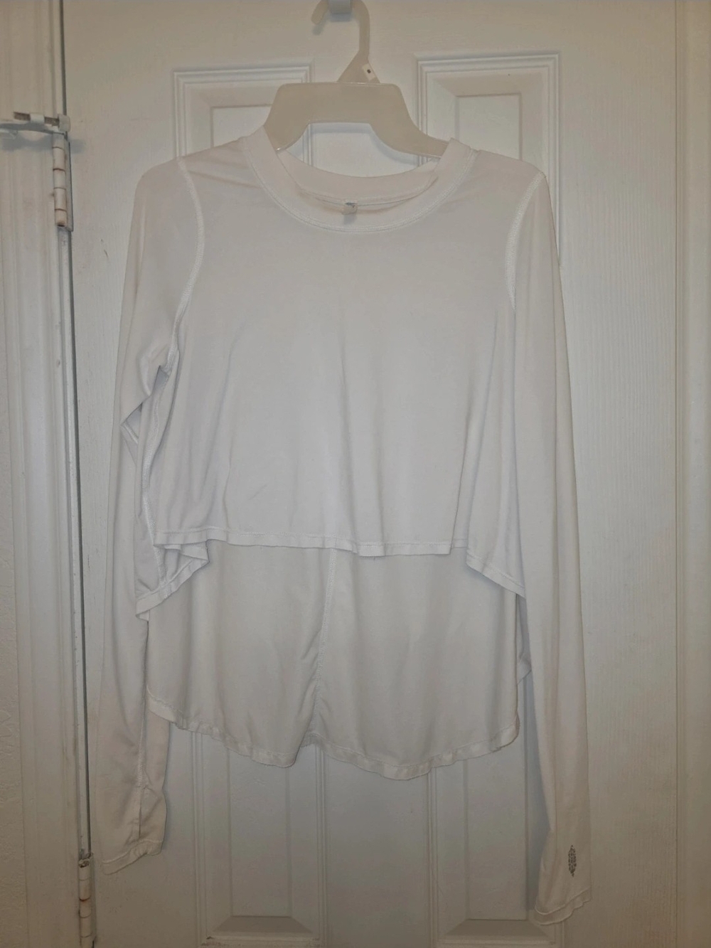 FP Movement White Long Sleeve High-low Crop Top